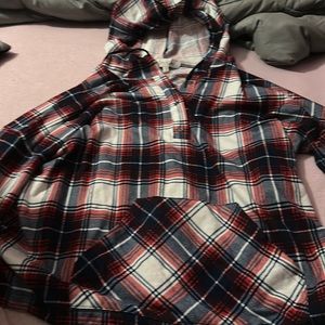 Plaid hoodie.